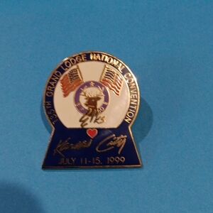 135th Grand Lodge National Conventions Elks Kansas City Vintage Lapel Pin